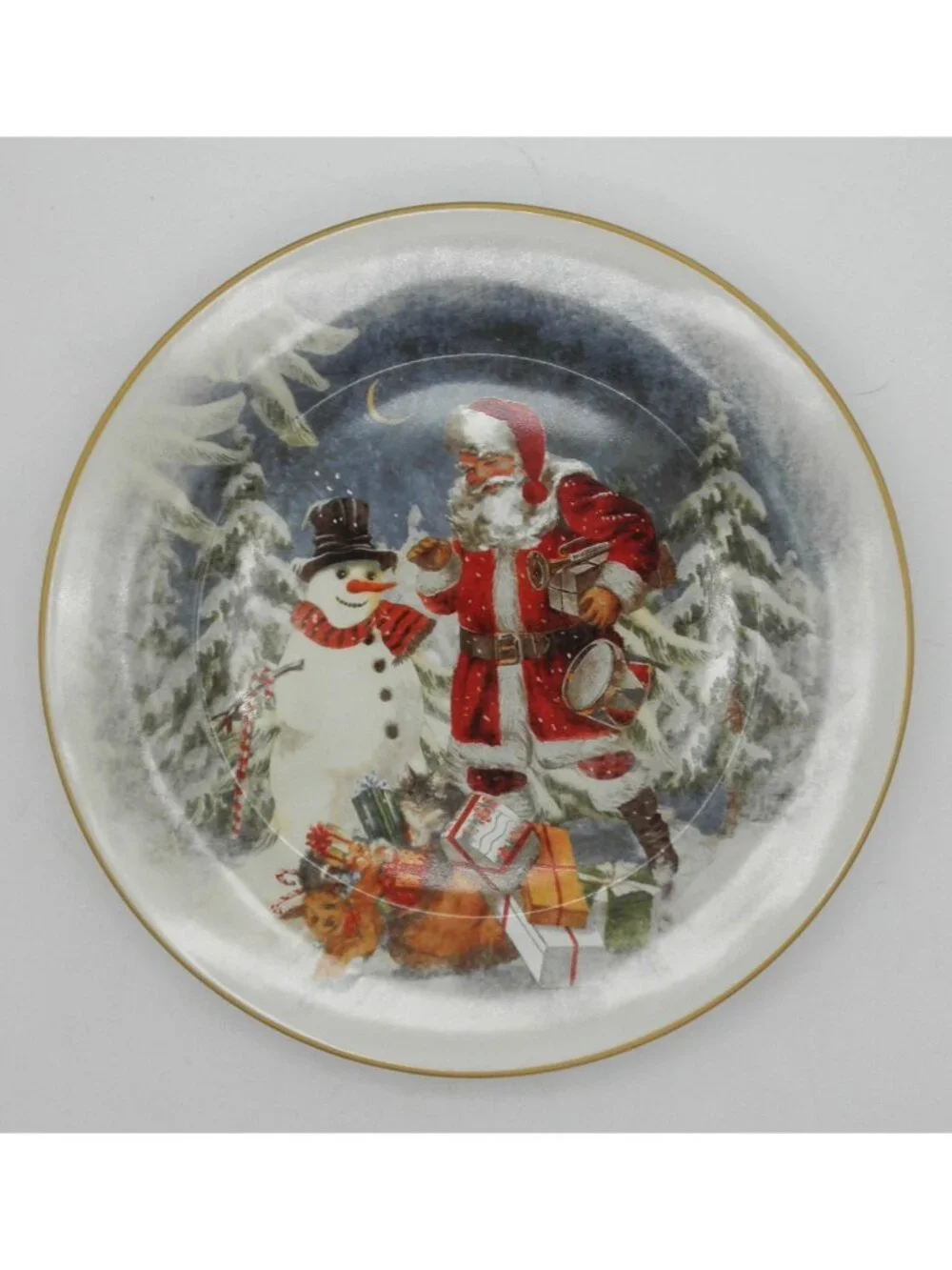 Nostalgic Santa by Pottery Barn 8-5/8 Inch Salad Plates Set of 4 Pattern PBANOS